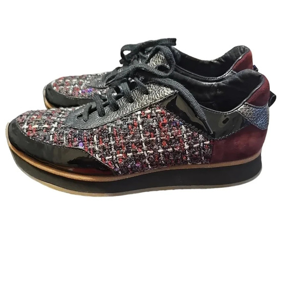 Aquatalia Women's Multicolor Tweed Sneakers - Picture 1 of 5